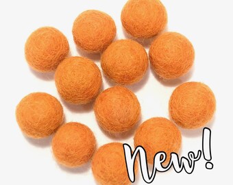 Single Color Pack - 24PC CARROT Felt Balls