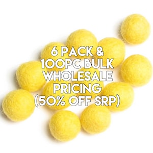 W-100PC Single Color Pack - LEMON DROP Felt Balls