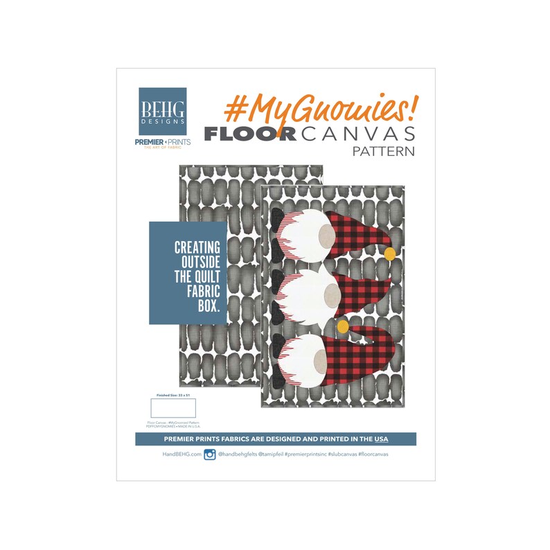 Behg Designs Rug Floor Canvas-mygnomies Fabric Bundle & Pattern - BEHG DESIGNS for ...