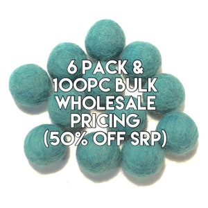 W-100PC Single Color Pack - BLUEGREEN Felt Balls