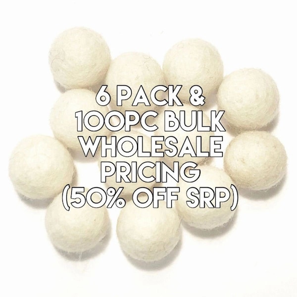 W-100PC Single Color Pack - WINTER WHITE Felt Balls