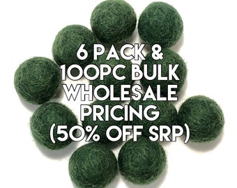 W-100PC Single Color Pack - FOREST Felt Balls