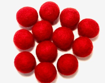 24PC Single Color Pack -  POINSETTIA Felt Balls