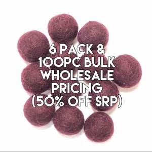 W-100PC Single Color Pack - MERLOT Felt Balls