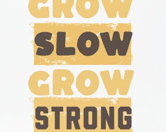 Grow Slow Grow Strong Car Magnet: Inspirational Vinyl Vehicle Decor