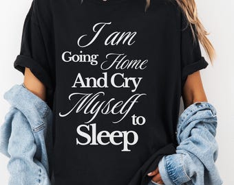 T-shirt met emotionele quote: kledingstukgeverfd T-shirt met relaxte pasvorm