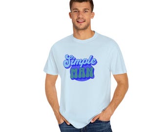 Maglietta Simple Man: maglietta unisex in cotone filato ad anello tinto in capo