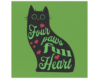 Cat Lover Car Magnet, 'Four Paws Full Heart' Vinyl Decor