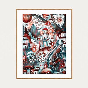 Nature Hike  •  Archival Digital Art Print Giclée  •  Nature Forest Adventure Backpacking  •  8x10, 11x14, or 16x20