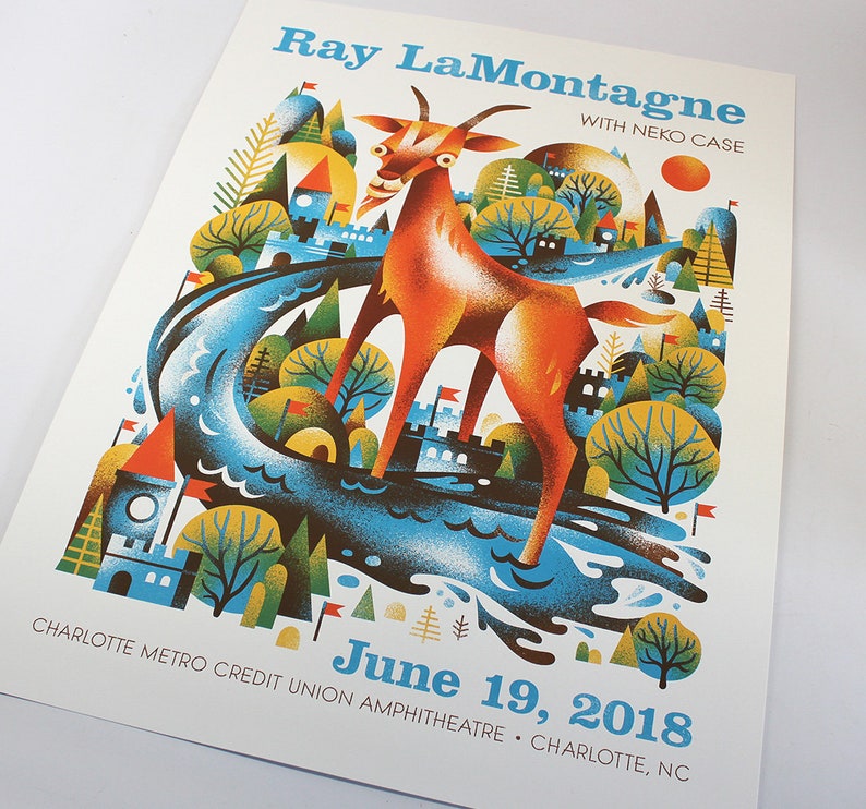 2018 Ray LaMontagne Show Poster Official Gig Poster Charlotte North Carolina June 19 18x24
