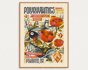 Polyrhythmics • New Years Eve 2022 • Portland Oregon • 18x24 • Official Show Poster • Bridgetown Boogie