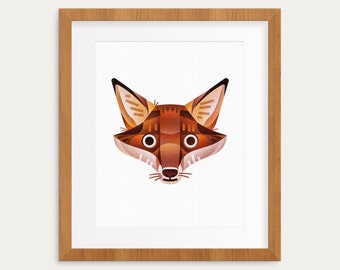 Fox Print • 8x10 geometrical modern fox print
