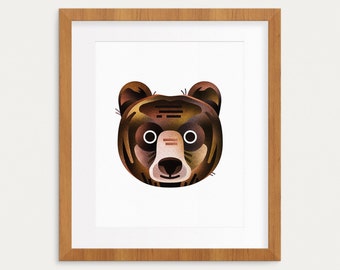 Bear print - 8x10 geometrical modern bear print