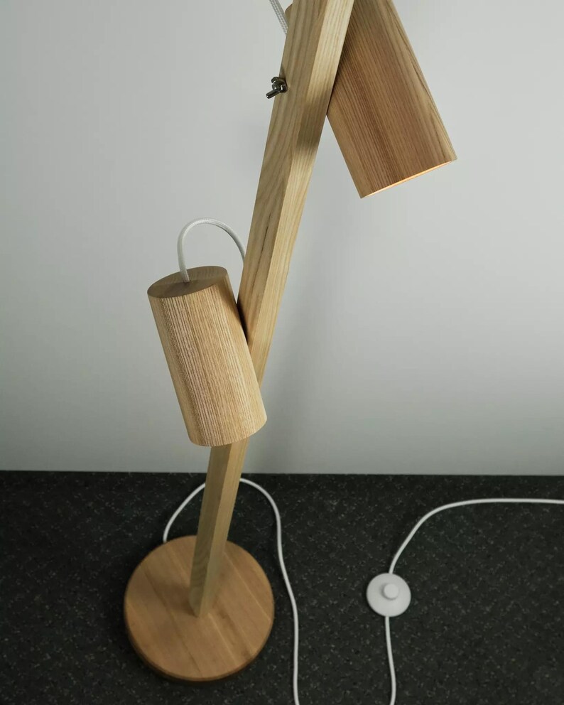 Handcrafted Wooden Floor Lamp Rustic Home Lighting Elegant Wooden Lamp ...