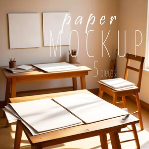 5 Paper Mockup, High Quality Poster Mockup PSD File, Minimalist and Elegant Design for Presentations, Maximalist Poster Template