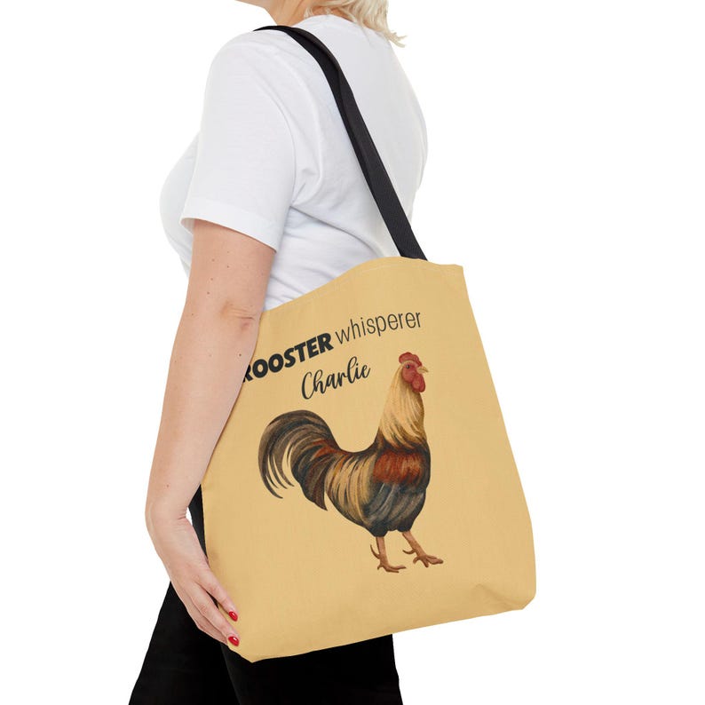 Pattern Print Rooster Leather Tote Bag main image 0