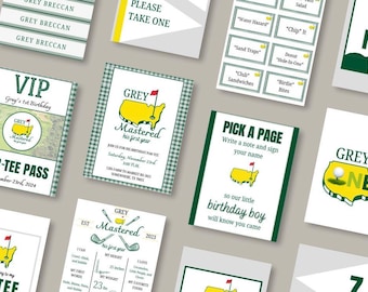 Master's First Birthday Golf Invitation & Stationery Bundle – Perfect for Your Little Golfer. You MASTERED Your First Year!