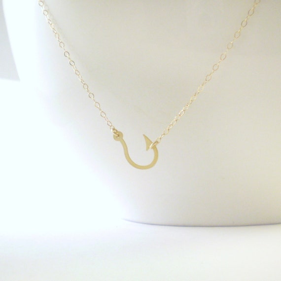 Fish Hook Necklace, Fishing Hook, Fishing Necklace, Fish Hook Charm