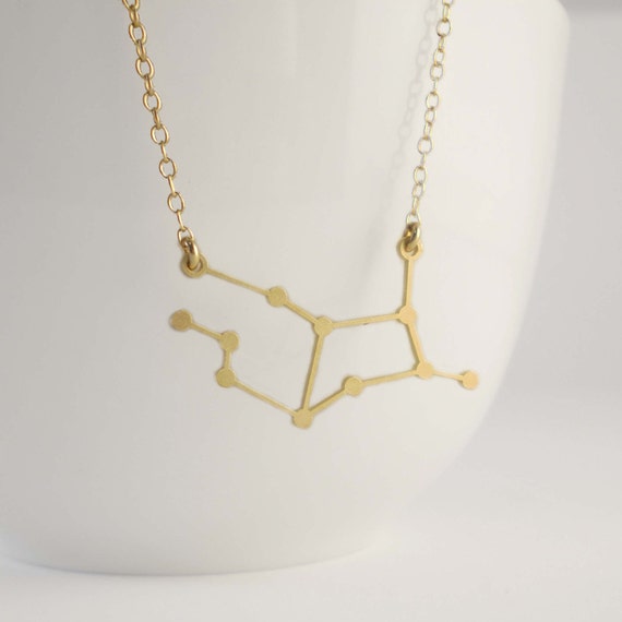 Virgo Constellation Necklace, Zodiac Constellation Necklace, Astrology, Stars