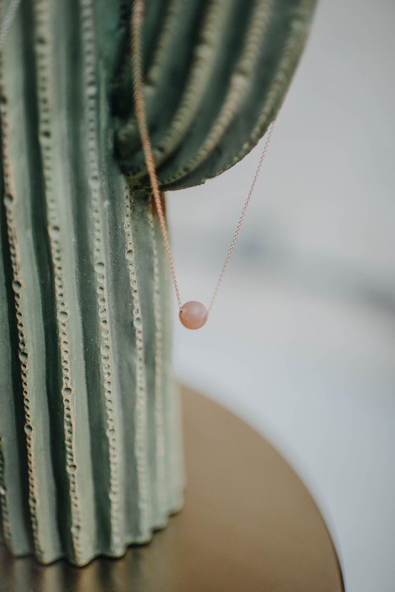 Solo Stone Necklace | Rose Quartz