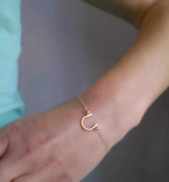 Tiny Horseshoe Bracelet - 14k Gold Filled, Rose Gold Filed and Sterling Silver