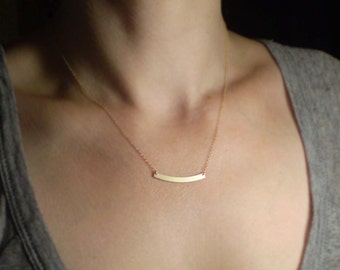 Simple Bar Necklace, Bar Charm, Layering Necklace