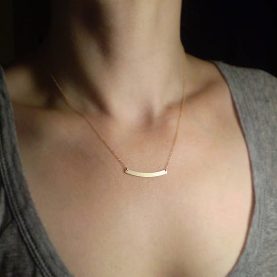 Simple Bar Necklace, Bar Charm, Layering Necklace