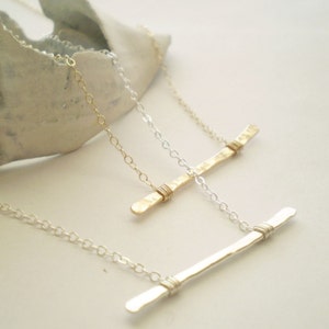 Twig Necklace - The Every Day Necklace - Hammered with Delicate Chain