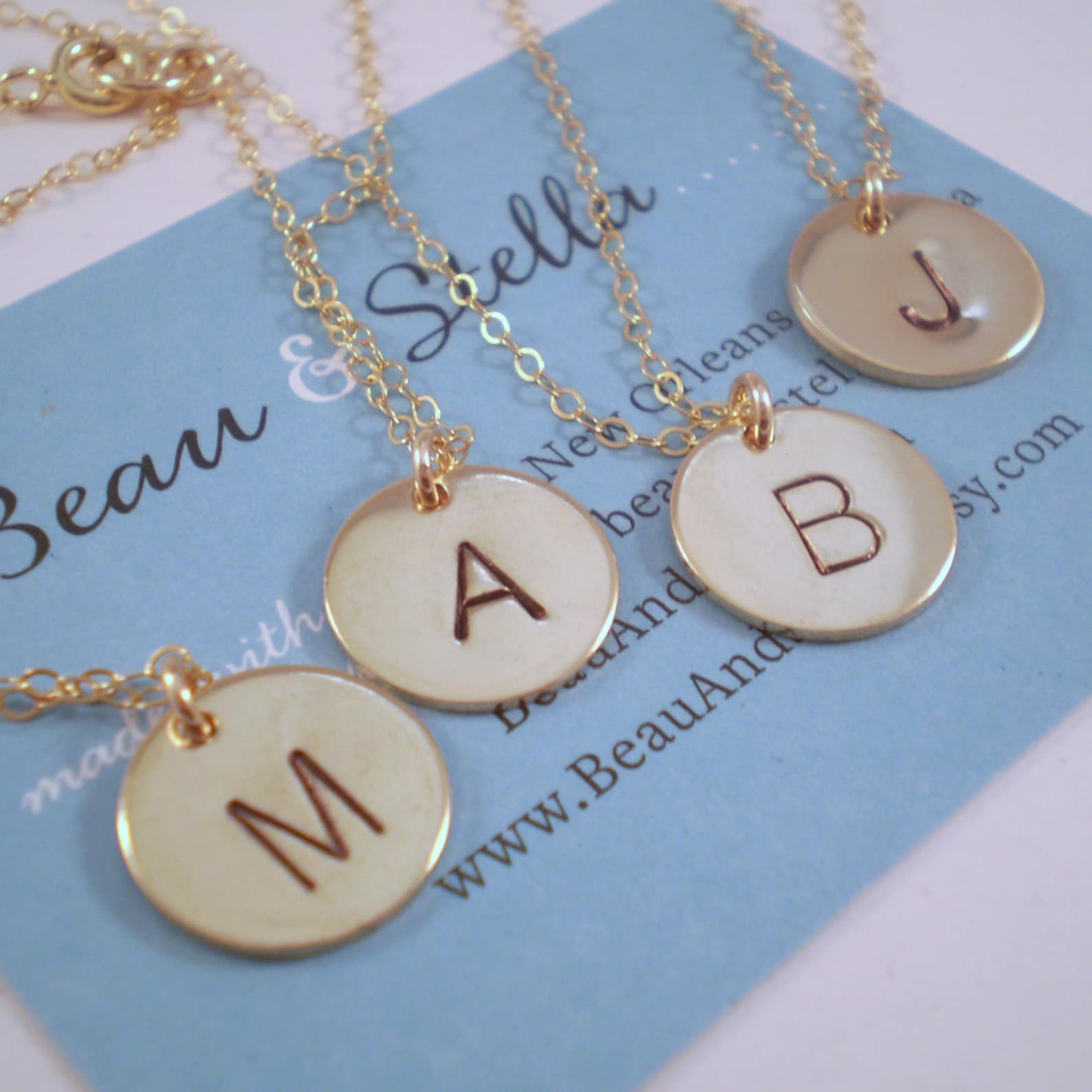 Personalized Initial Necklace Letter Necklace Hand Stamped Etsy
