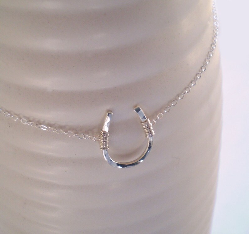Luck Necklace Hammered Horseshoe Necklace 14k Gold Filled Etsy