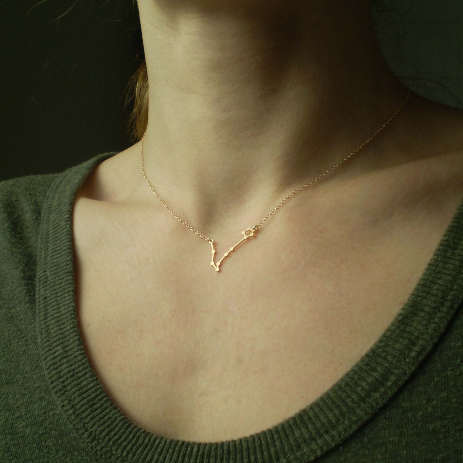 Pisces Zodiac Constellation Necklace Etsy