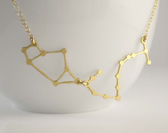 Stars Aligned - Two Constellations Necklace - Zodiac Constellation - Choose any Two Signs - Constellation Necklaces, Stars, Astrology