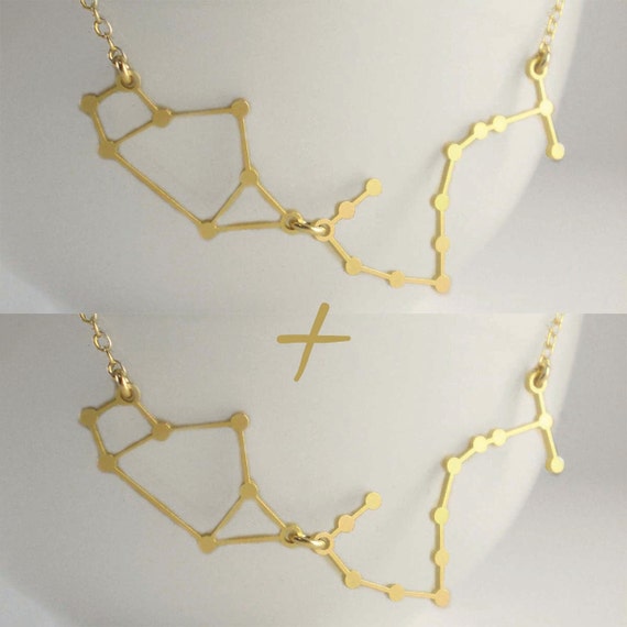 Best Friend Zodiac Necklaces - TWO Necklaces- Two Constellations Side by Side - Zodiac Constellations