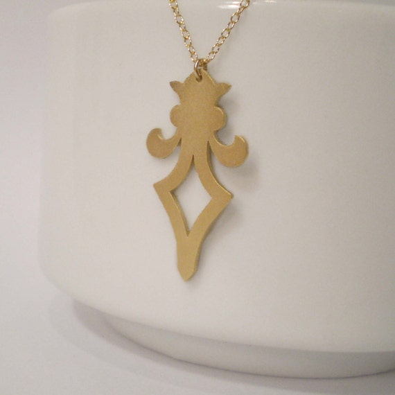Long Fleur de Lis Finial Necklace, Architecture Inspired, Long Necklace, Layering Necklace, Nola Jewelry, New Orleans Necklace