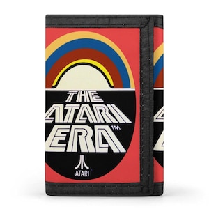 ATARI VIDEOS GAME 70er Jahre Design super Geldbörse | dreifach gefaltetes Design für Bargeld, Karten und versteckten Schlüsselring | Gamer geschenke