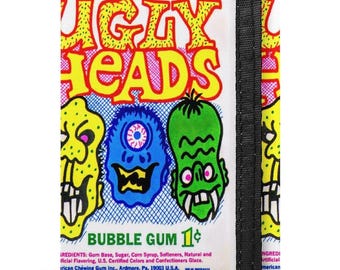 UGLY HEAD Gum Wallet | 60s Retro Tri-Fold Design with Key Ring