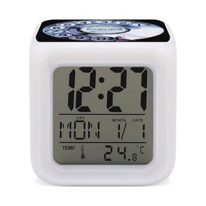 TELÉFONO ROTATORIO VINTAGE Reloj despertador digital multifunción que cambia de color / Diseño de teclado telefónico retro