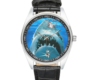 GREAT WHITE SHARK Watch - Unique Jaws Movie Inspired Design, Durable Timepiece, Perfect Gift for Men & Women