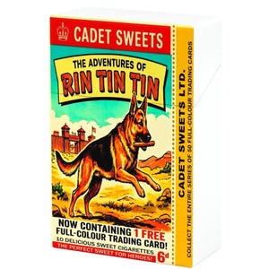 RIN TIN TIN Famous German Shepard Box Art | Based On 1960 Candy Sweet Cigarettes | For Dog And Pet Lovers