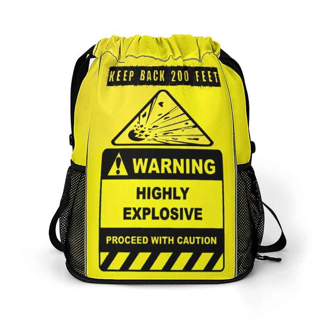 Back Pack Exploding EXPLOSIVES WARNING Sports and Workout Backpack - Etsy