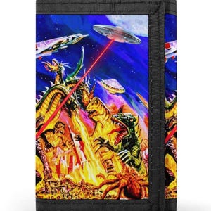 ZERSTÖREN SIE ALLE MONSTER Godzilla 1968 Auf einer neuen dreifach faltbaren Brieftasche | Kaiju Fans Wir haben Dich