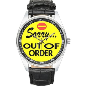 Reloj humorístico con el letrero "FUERA DE SERVICIO" / Accesorios divertidos para personas que tienen otros usos para los letreros