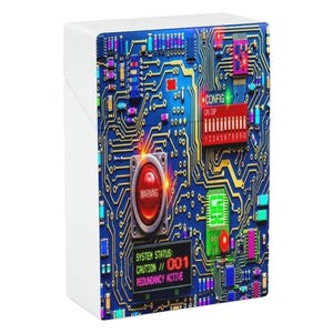HIGH TECH Circuit Board Art Plastic Case | Techie Desk Decoration And Secret Stash