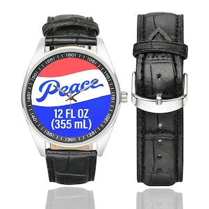 peace, love, coke, coca cola, soda cans, jewelry, unique watches