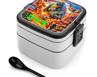GODZILLA  Kaiju Lunch | 2 Layer Bento Box With Spoon | Sci Fi Monsters