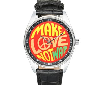 MAKE LOVE Not WAR 60s Style Watch | Based On The Sixties Protest Memorabilia