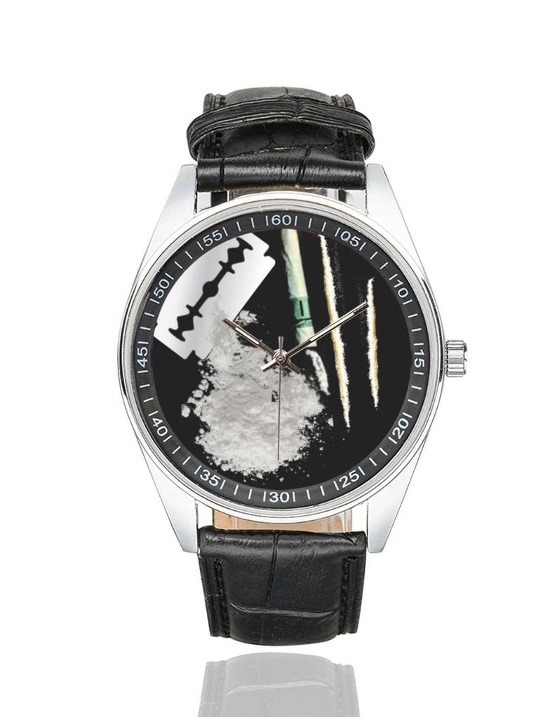 The COCAINE Watch | The Watches Are real - The Coke Ain't | Fun Trending Drug Theme Accessory image 1