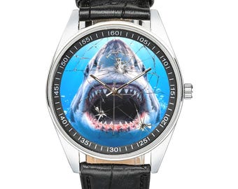 White Shark Watch – Jaws Movie Inspired, Ocean Life Timepiece