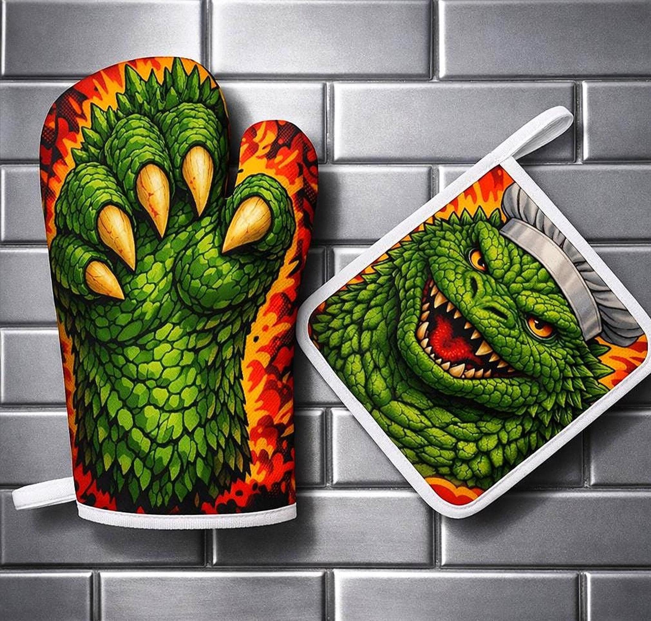 Godzilla Oven Mitt - Etsy