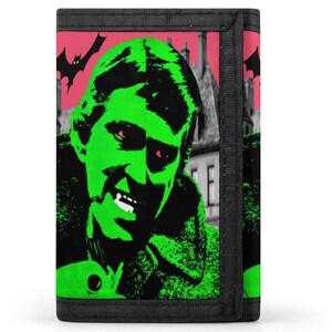 Carteira Super Fan Dark Shadows 1966 | Design triplo para dinheiro, cartões de identificação e chaveiro oculto | Barnabas Collins Gothic Horror